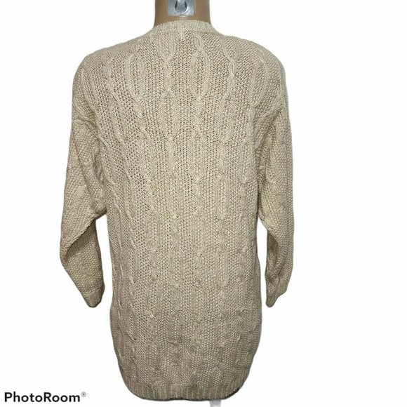 Talbots USA Oversized Sweater Linen Blend Beige - Picture 5 of 7